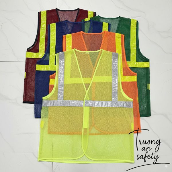Áo lưới công trình khóa dán giá rẻ | Đồng phục bảo hộ TRƯỜNG AN