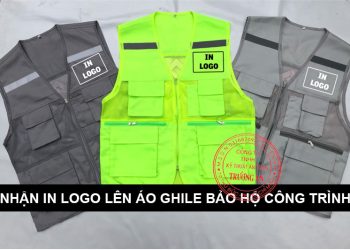 Nhận in logo công ty lên áo ghile bảo hộ cho công trình