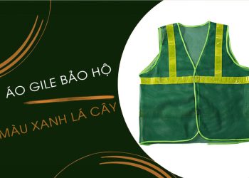 Áo gile công trình màu xanh cây