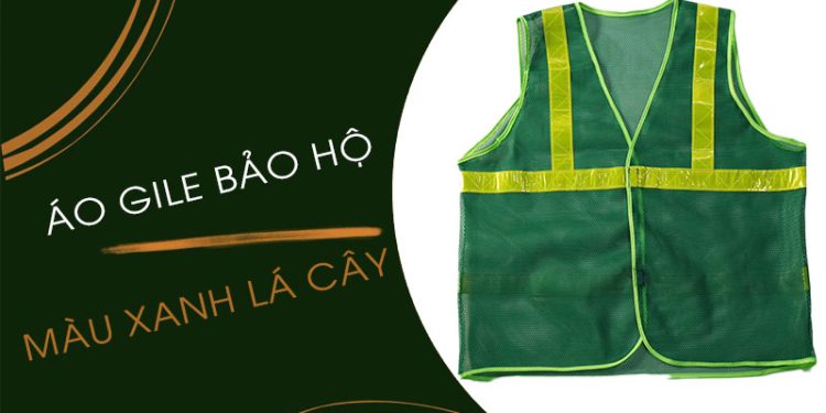 Áo gile công trình màu xanh cây