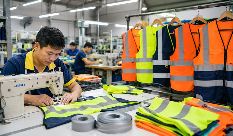 Xưởng sản xuất Áo phản quang tại TPHCM giá xưởng, May theo yêu cầu